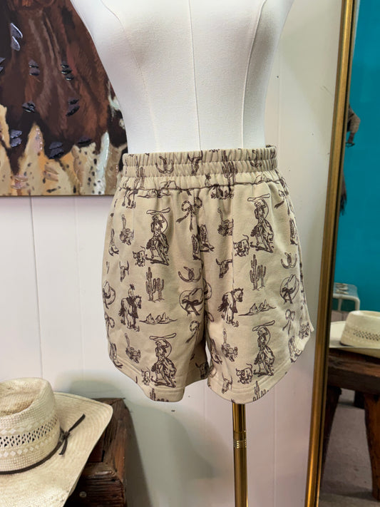 Ribbon Roping french terry shorts