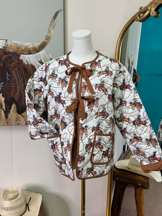Ride N Rope quilted cowgirl jacket with ties