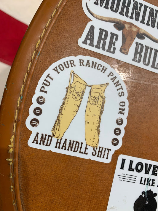 Put Your Ranch Pants On sticker