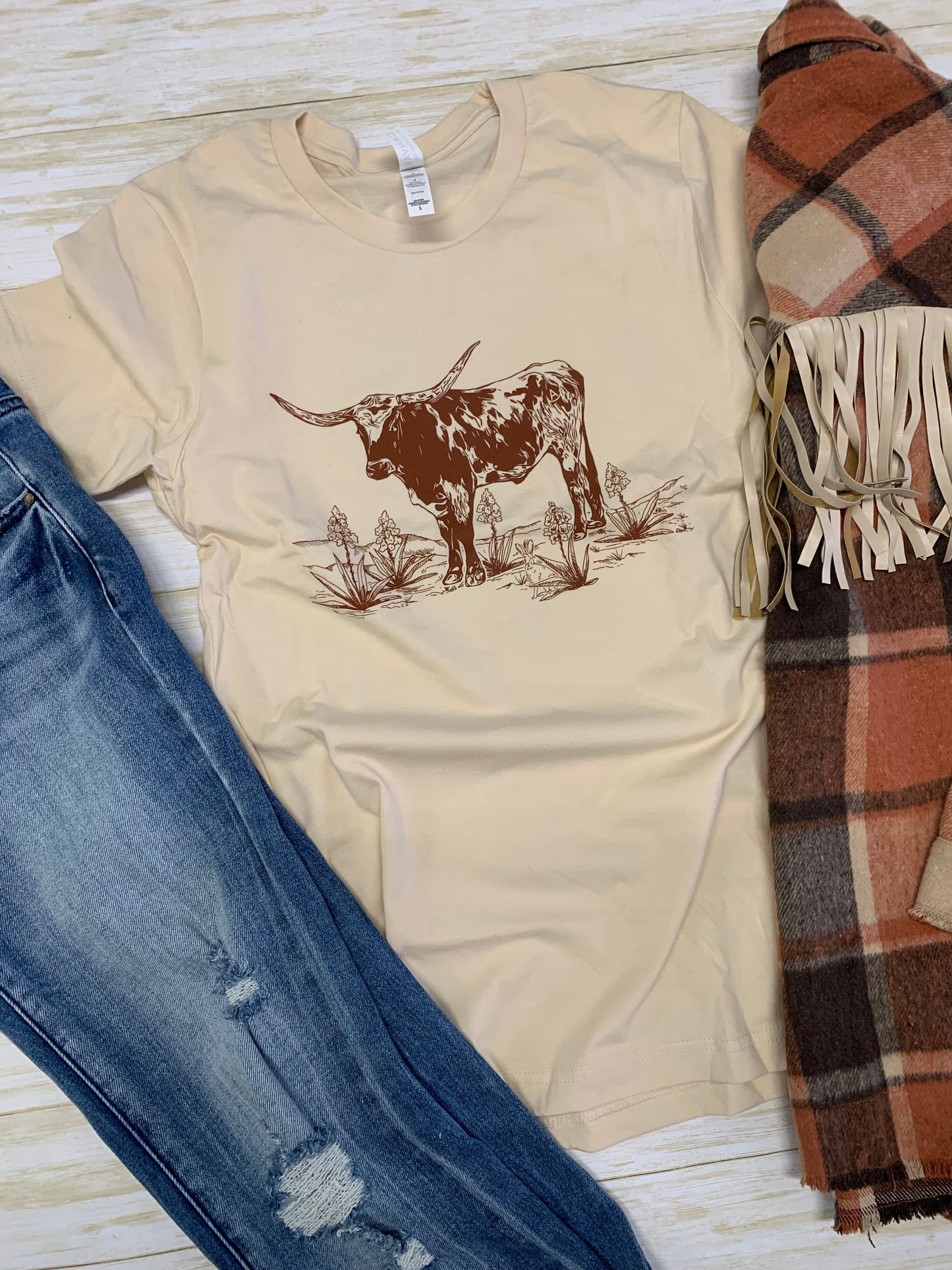Longhorn and yucca graphic tee