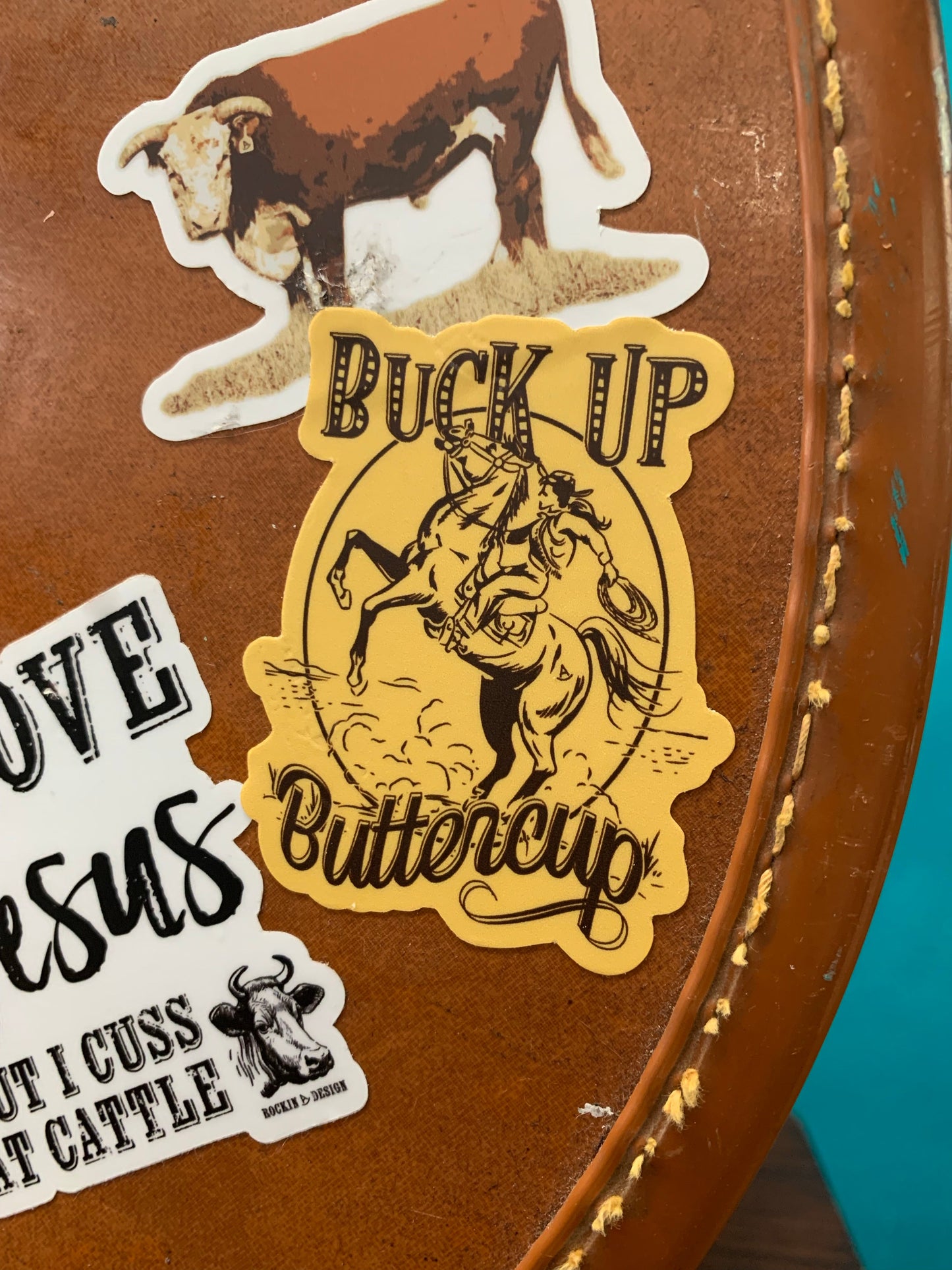 Buck Up Buttercup cowgirl sticker